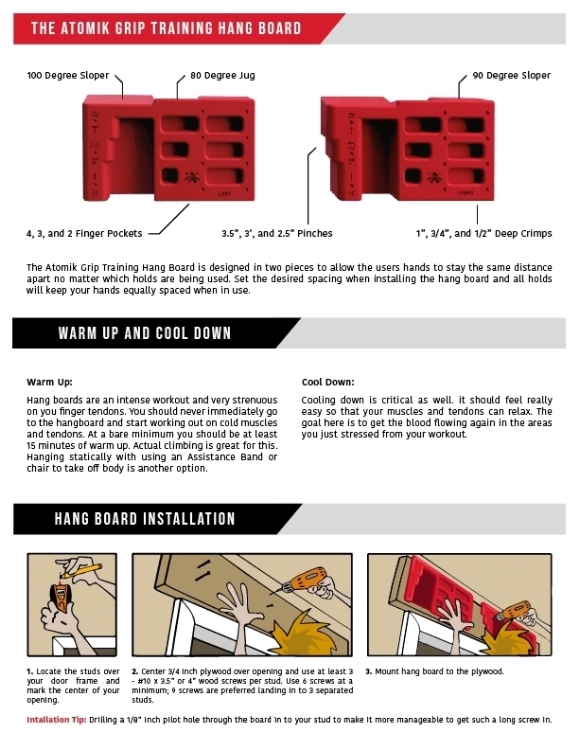 Picture of Atomik Grip Training HangBoard (3 Row)(Two pieces)