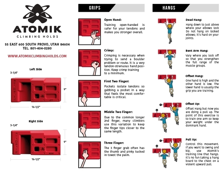 Picture of Atomik Grip Training HangBoard (2 Row)