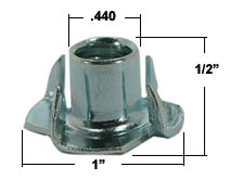 Picture of T-nut (4-Prong Zinc)
