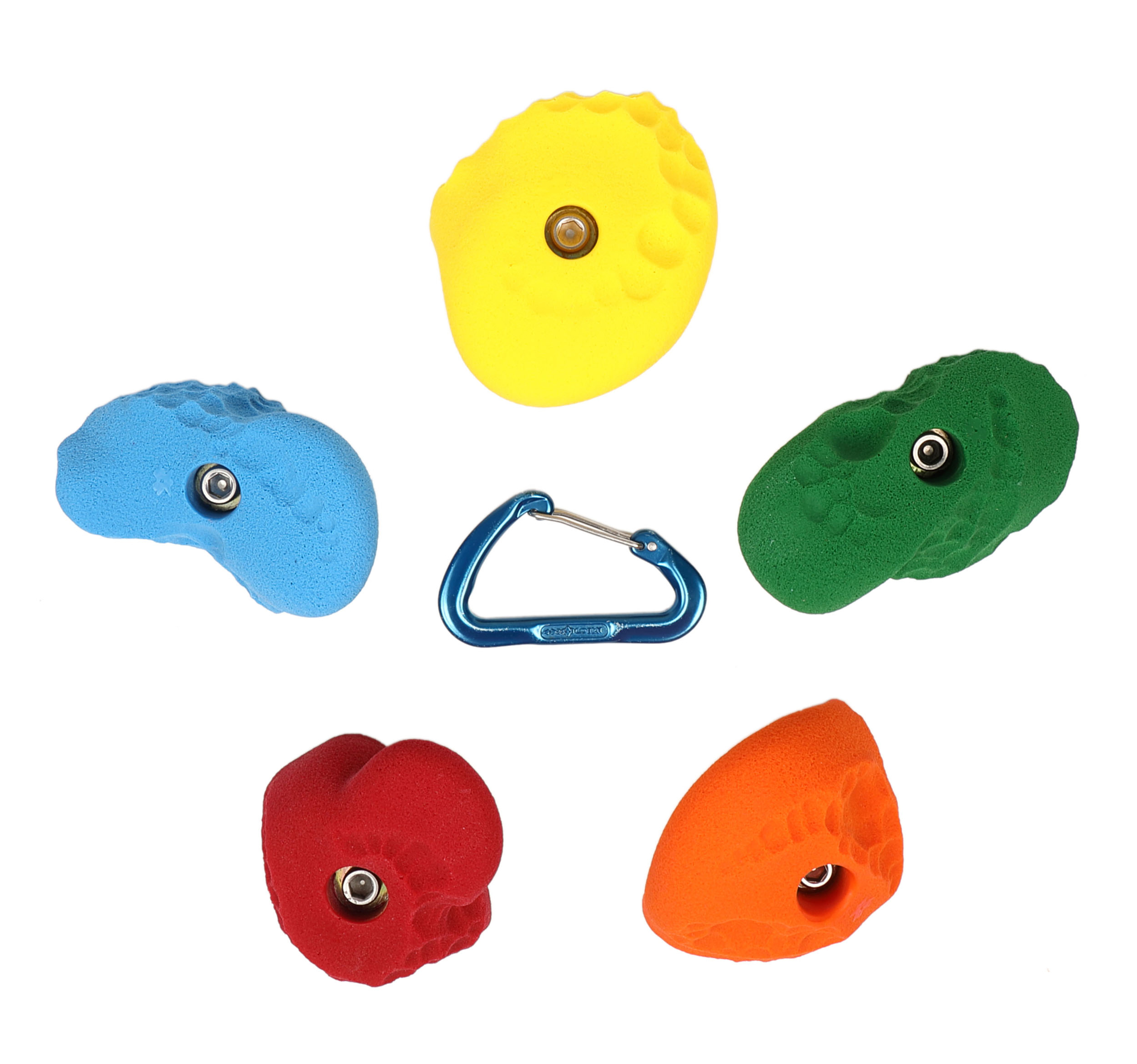 Sports Bouldering & Wall Equipment 5 XL Double Incut Roof Jugs Set 3 Blue Climbing Holds