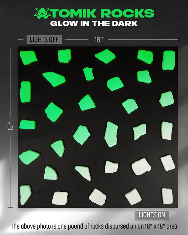 Picture of GREEN Glow in the Dark FLAT ANGLED Landscape Rocks