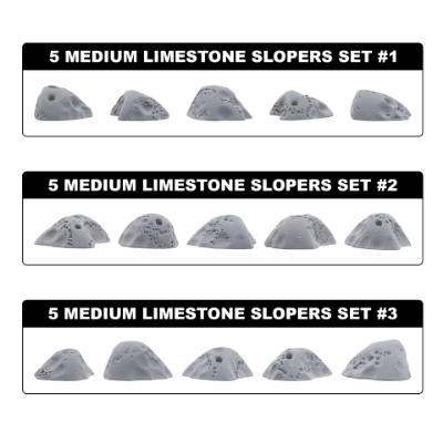 Picture of 5 Medium Limestone Slopers (Sets 1 through 3)
