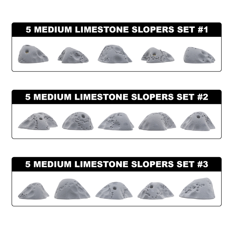 Picture of 5 Medium Limestone Slopers (Sets 1 through 3)
