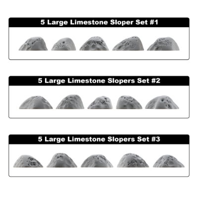 Picture of 5 Large Limestone Slopers (Sets 1 through 3)