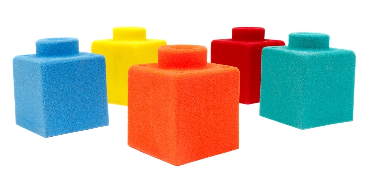 Picture of 5 Single Sensory Blocks (Screw-On)