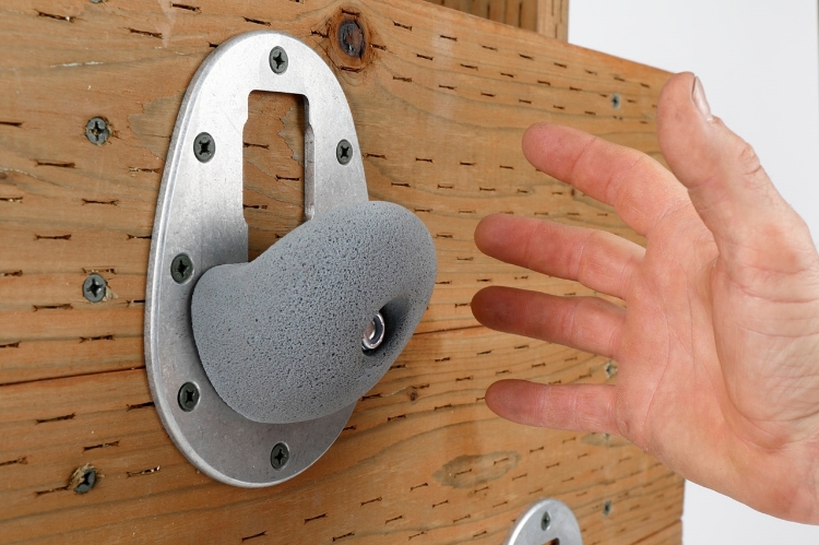 Picture of Removable Climbing Hold with Complete Bracket (One Hold Only With Key and Metal Baseplate Installed)