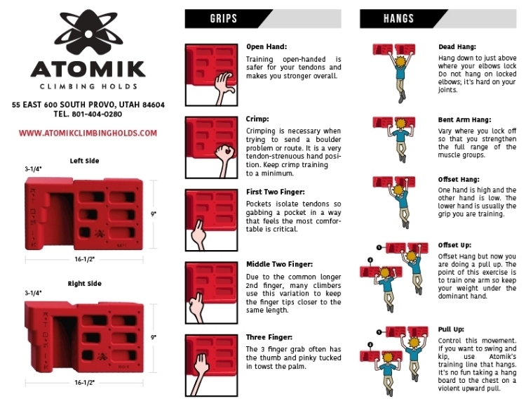 Picture of Atomik Grip Training HangBoard (3 Row)(Two pieces)