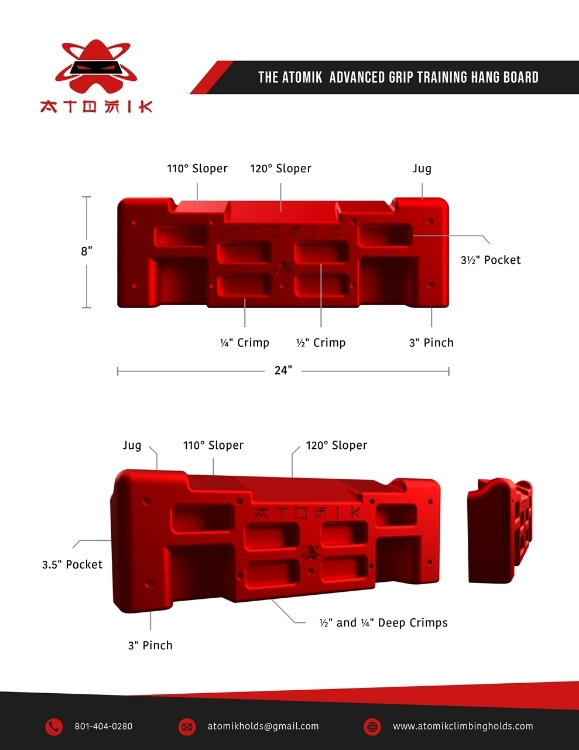 Picture of Advanced Grip Training Hangboard (One Piece)