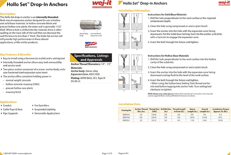 Picture of 3/8-16 Hollow Set Concrete Anchor Tool