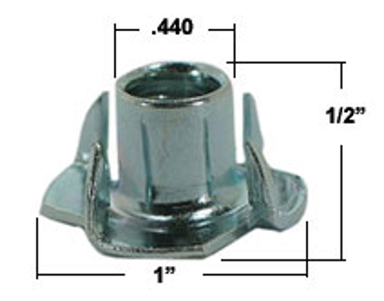 Picture of T-nut (4-Prong Zinc) (1500 pieces)Case Quantity