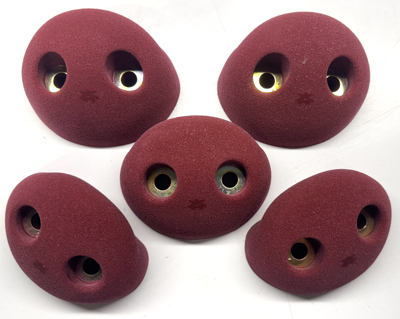 Picture of DOD  2 Bolt Playground Climbing Hold - Simple - 5 Pack  EARTH TONE RED