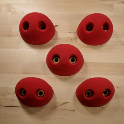 Picture of DOD  2 Bolt Playground Climbing Hold - Simple - 5 Pack -  Red