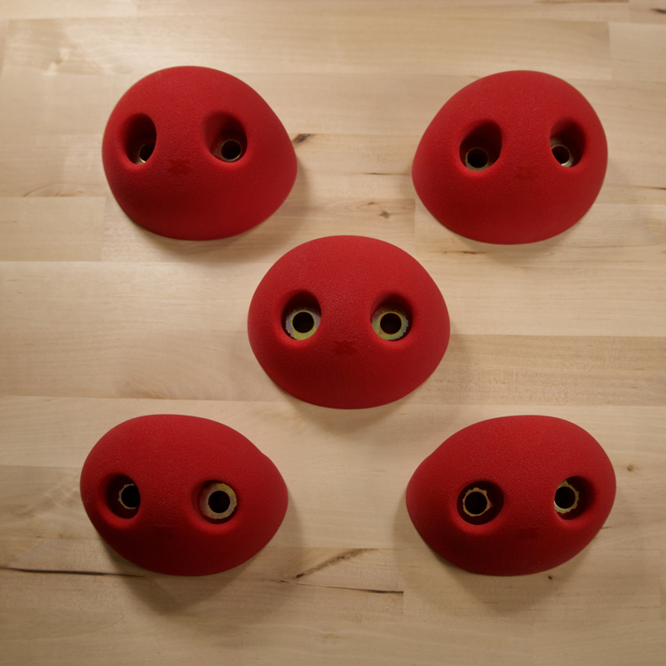 Picture of DOD  2 Bolt Playground Climbing Hold - Simple - 5 Pack -  Red